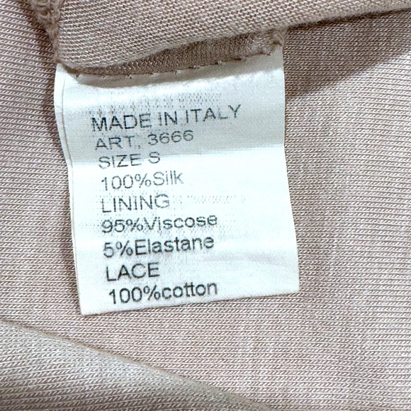 Elena Baldi Champagne Silk Top Made in Italy Size S - Picture 5 of 5